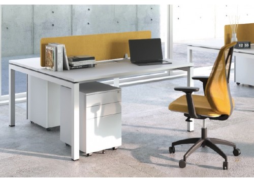 2 SEATERS -WORKSTATIONS DESK With DRAWERS WITH DESK TOP SCREEN PANEL 