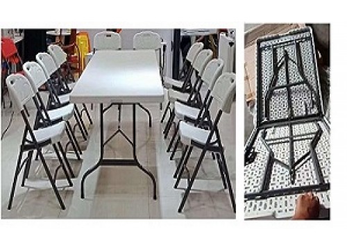 Plastic Folding Table ( Table Top can fold ) Size : 1800W