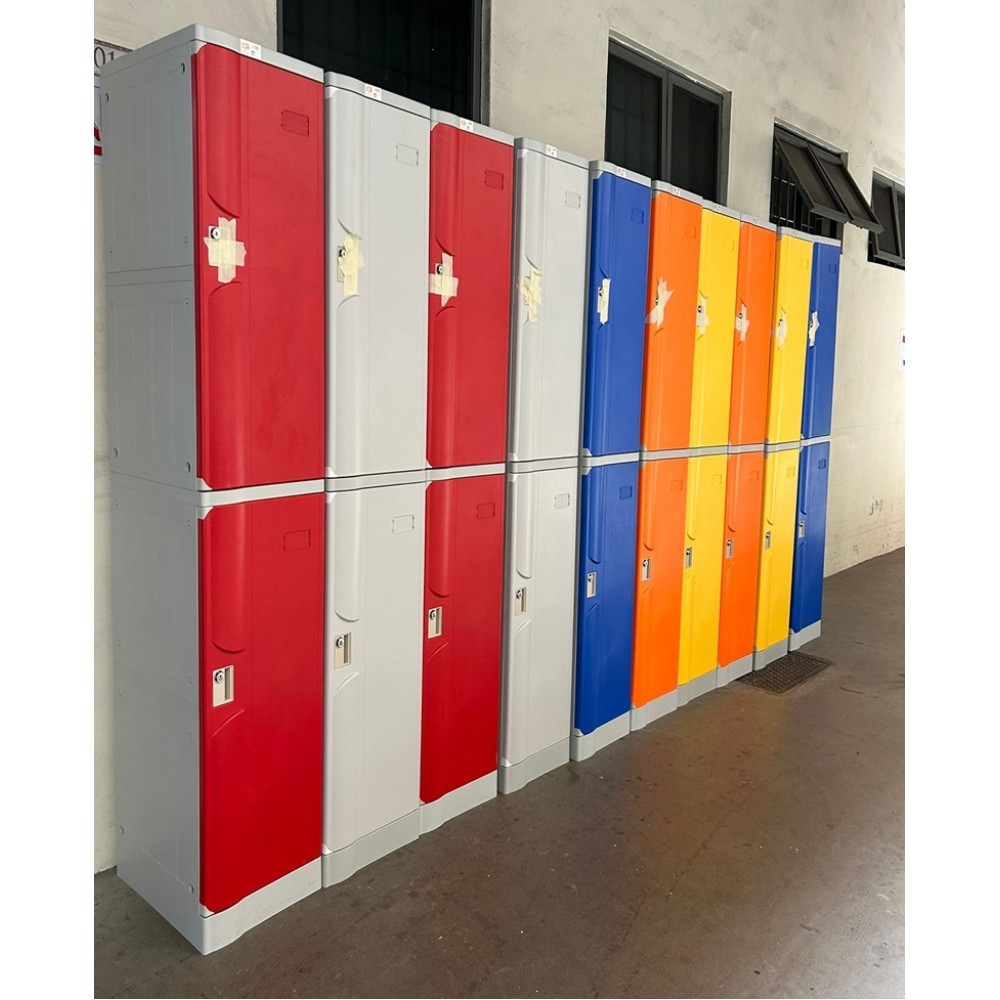 STEEL FURNITURE - Full Height Swingdoor Cupboard / 4 Drawers Filling / Steel Locker /Plastic Lock /Steel Rack