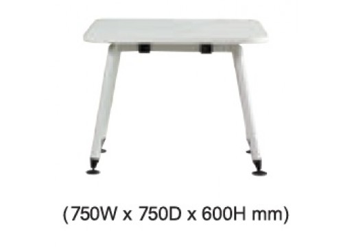 KI-121CD -Coffee table with White colour metal leg.  Dimension: 750W x 750D x 600H