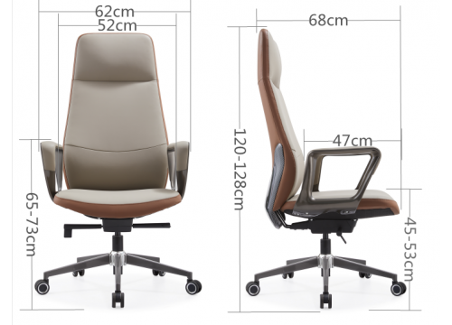 KI-888A Leather Highback chair c/w backtilt locking function and lumbar Support.