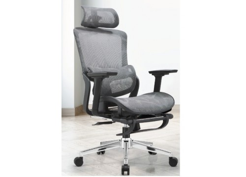 KI-8616HB -Highback Mesh Chair with adjustable armrest ,black mesh c/w kneetilt locking function and lumbar Support