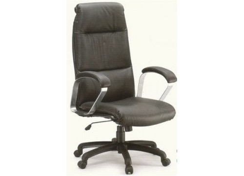 KI-2216 -Genuine Leather Chair with leather armrest c/w kneetilt function and lumbar Support c/w 6 prongs chair