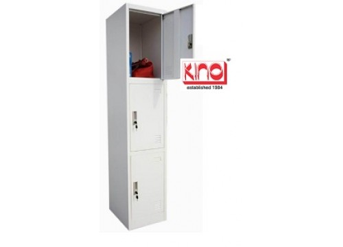 KI- 3D18-Steel locker c/w 3 door compartment  & key lock