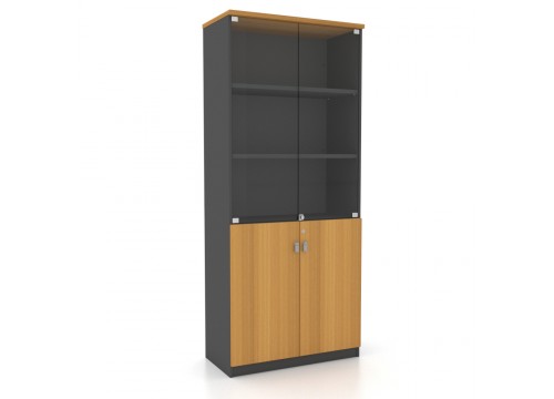Cabinet - High  Cupboard c/w  Swing Door & Glass Door