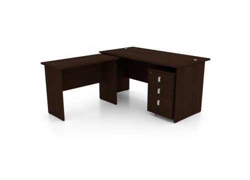 L Shape (E) Table 1800W c/w with Side Table and Drawer