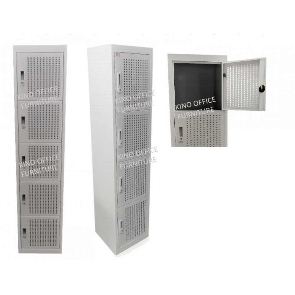STEEL FURNITURE - Full Height Swingdoor Cupboard / 4 Drawers Filling / Steel Locker /Plastic Lock /Steel Rack