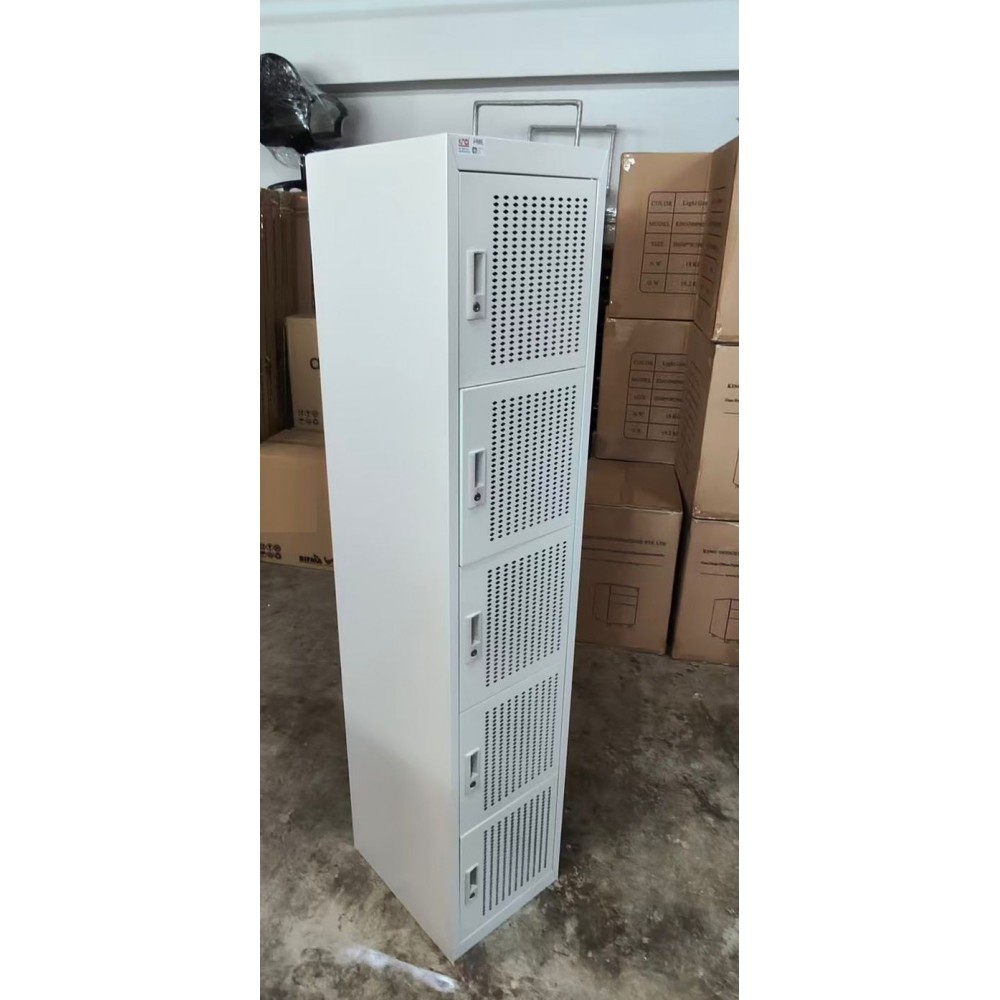 STEEL FURNITURE - Full Height Swingdoor Cupboard / 4 Drawers Filling / Steel Locker /Plastic Lock /Steel Rack