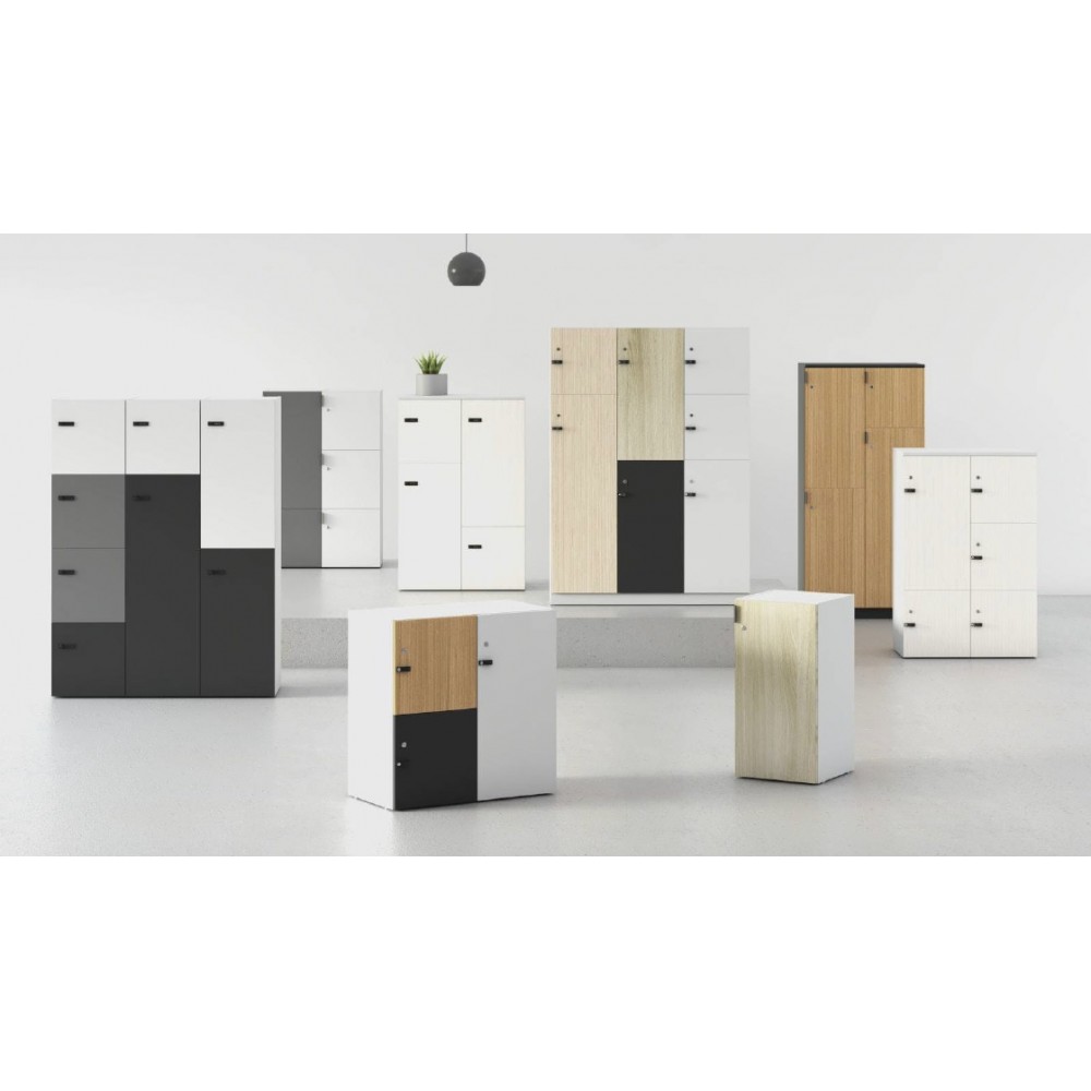 STEEL FURNITURE - Full Height Swingdoor Cupboard / 4 Drawers Filling / Steel Locker /Plastic Lock /Steel Rack