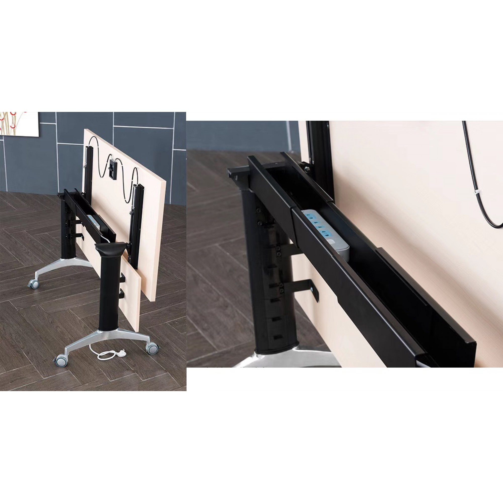 Folding table adjustable height